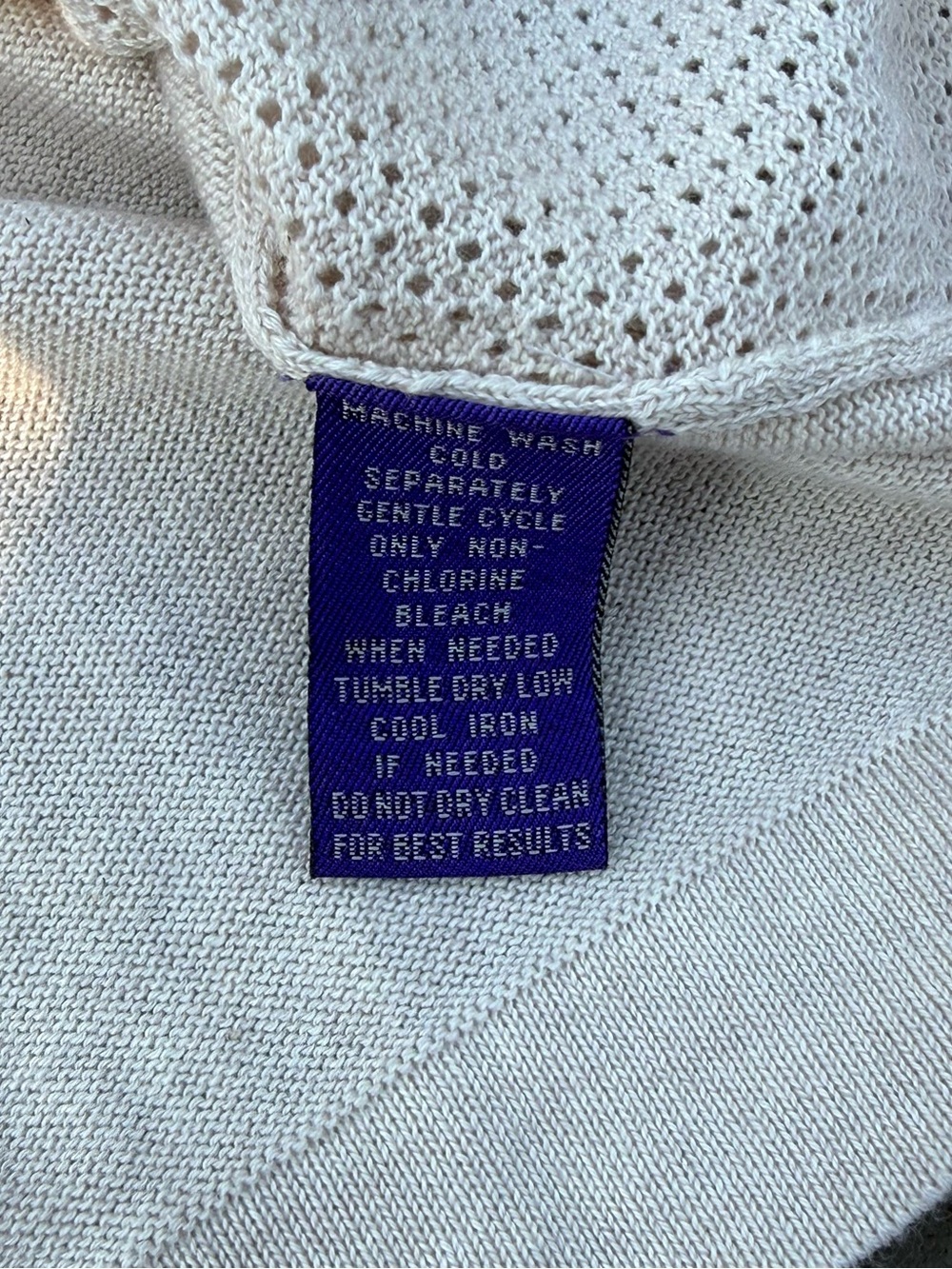 NWT Alan Flusser Classic White Cotton Mesh Knit V-Neck Sweater Men’s Large L - Picture 4 of 5
